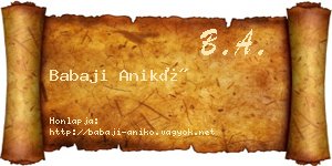Babaji Anikó névjegykártya